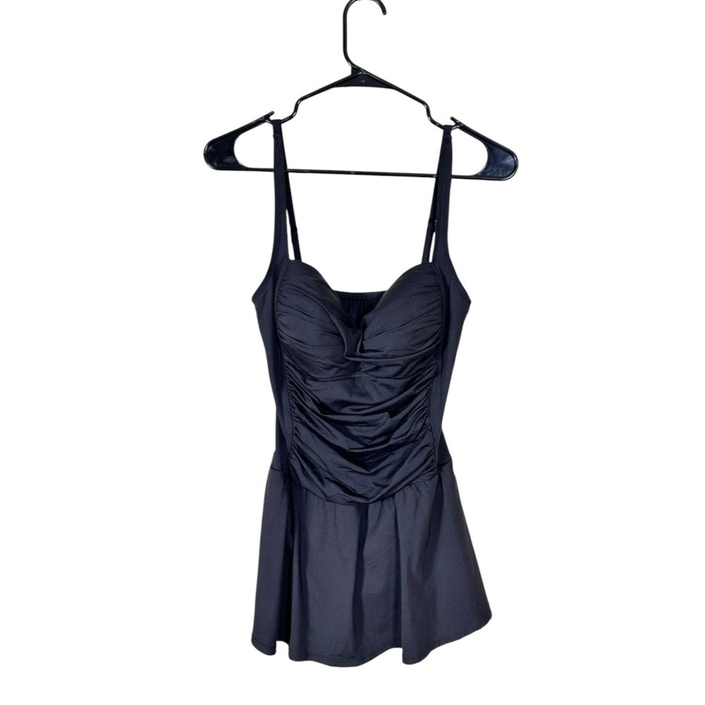 Liz Claiborne One Piece Bathing Suit Size 10 Black